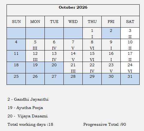 October 2026 Calendar