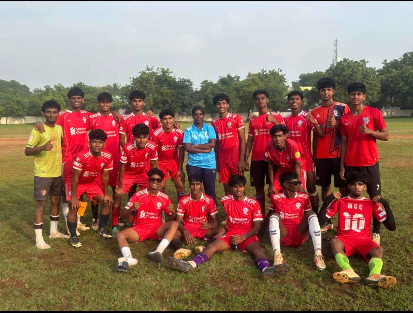 MCC Sports Ground - Students playing football and cricket